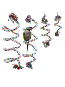 1pc Colorful Bendable Parrot Climbing Rope Swing Ladder Chew Toy, Suitable For Birds All Seasons - Multicolor - View 2