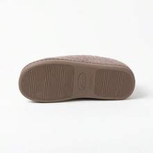 迷你(建議訂購大一號)女式簡約保暖拖鞋情侶居家防滑軟底拖鞋冬/秋/春 - 咖啡棕 - 查看 4