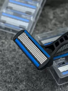 2 Handle + 24 Blades/ Men And Women Manual Razor 6-Layer Stainless Steel Hair Removal Shaving Blades Replaceable Shaver Head Shaving Tools - Multicolor - View 5