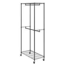 Heavy Duty Clothes Rack With 2 Rods And Side Hooks Rolling Clothing Garment Rack Max 400lbs Load Halloween Decorations Halloween Costumes Autumn Decor Festival Decor - 2 Rods 2 Tiers - View 10