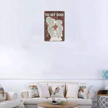 1pc Interesting Tin Sign For My Son, Birthday/Anniversary/Warm Gift, Festival Gift, Tin-Plated Tin Sign, Vintage Wall Art, Home Decoration, 8x12 Inches. Birthday