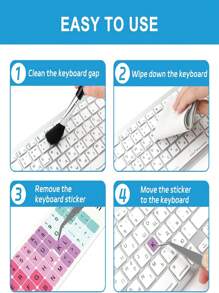 2 Piezas Pegatinas Universales Con Alfabeto Inglés Para Teclado, Adecuado Para Teclados De Computadora, Laptop, Notebook Y De Escritorio - Degradado de seis colores - Ver 5