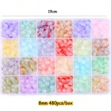 8mm玻璃仿翡翠珠子漸變雙色圓珠手工DIY手鍊項鍊珠子珠材 - 8mm 圓珠 - 查看 32