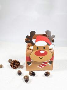 5pcs Christmas Themed Candy Packaging Box Party Favor Box - Multicolor - View 1