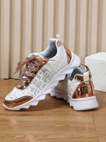 透氣網面低幫復古設計並運用色塊設計的休閒步行鞋,適用於四季,是情人節和約會的完美禮物,也是情侶的理想選擇 - 彩色 - 查看 3