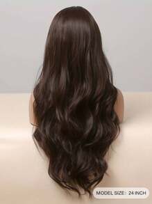 24 Inches Long Brown Wigs For Women Natural Synthetic Hair Synthetic Wig Loose Wave Wigs Heat Resistant