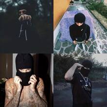 Balaklava帽子男女通用戶外防風針織帽,保暖 - 灰色 - 查看 4