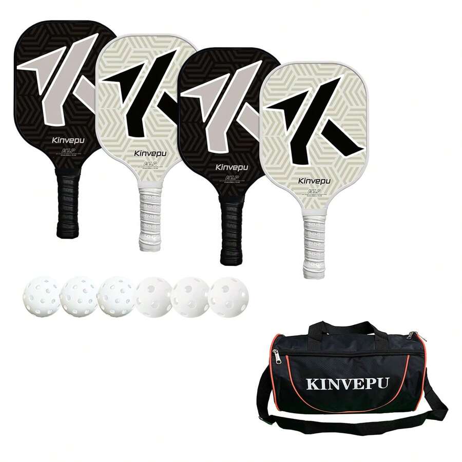 SPORTNOW Lot De 4 Raquettes De Pickleball 40x20x3cm Bleu, Noir