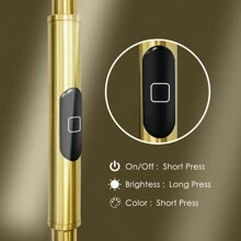 JOOFO Floor Lamp,30W/2400LM Sky LED Modern Torchiere 3 Color Temperatures Super Bright Floor Lamps-Tall Standing Pole Light With Remote & Touch Control For Living Room,Bed Room,Office (Brushed Gold) - Vàng chải - Xem 4