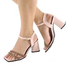 Women Heeled Sandals - 乾枯玫瑰色 - 查看 2