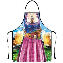 創意搞笑肌肉男廚房圍裙,防油防水,烤肉用 - 彩色 - 查看 6