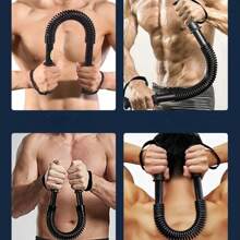 1 件 10 公斤/20 公斤/30 公斤阻力带臂部力量训练装置 - 使用这款弹簧臂部力量杆臂部训练器获得更强壮的手臂和胸部！ - 黑色 - 查看 3