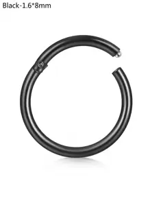 CIZME 1 件/套防过敏铰链鼻环 20G 18G 16G 14G 不锈钢鼻中隔珠宝铰链节环身体穿孔鼻环唇环鼻轮软骨耳环 - 卡扣 - 查看 80