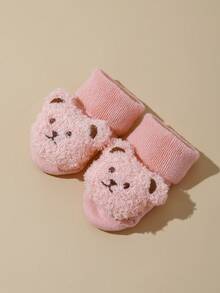 2雙加厚毛絨卡通動物圖案中筒嬰兒襪,秋冬季節必備 - 彩色 - 查看 5