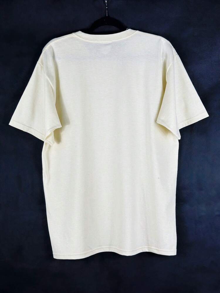 帶有有趣漫畫圖案的中性t恤,毛線材質 - 米色 - 查看 3