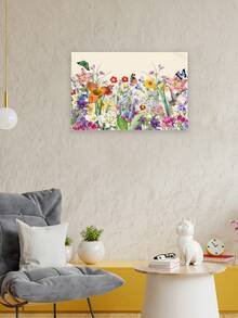 1pc Plant Tapestry, Botanical Wall Hanging Decor - Burgundy - View 7