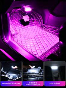 1pc Car Interior Touch Ambient Lighting - Blue Light - Blue - View 3