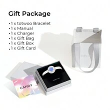 Totwoo Candy Wave Collection-Long Distance Touch Single Bracelet(Work In Pairs)-Colorful Band Bracelet, Vibration & Light Up For Love Couples Bracelet | Long Distance Relationship Gifts For Girlfriend Bluetooth Pairing Jewelry- Stay Connected Anytime, Anywhere - White - View 6