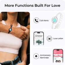 Totwoo Candy Wave Collection-Long Distance Touch Single Bracelet(Work In Pairs)-Colorful Band Bracelet, Vibration & Light Up For Love Couples Bracelet | Long Distance Relationship Gifts For Girlfriend Bluetooth Pairing Jewelry- Stay Connected Anytime, Anywhere - White - View 2