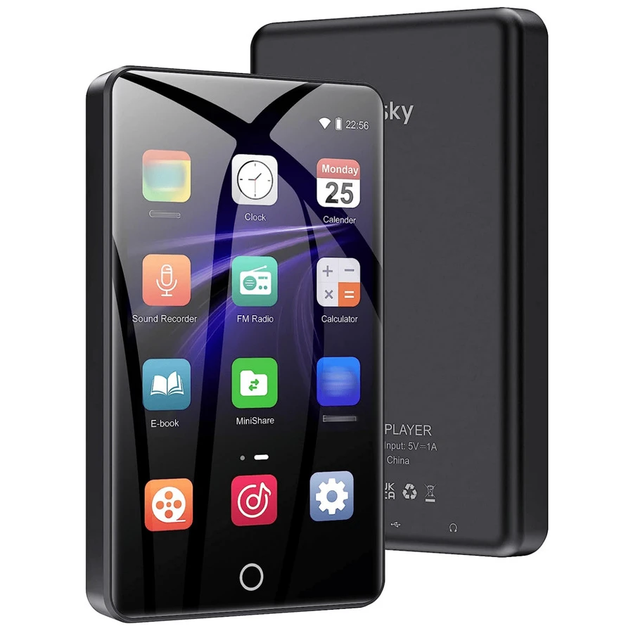 Oilsky Wifi Mp3播放器,3.5英寸1080p全觸摸屏帶揚聲器,可攜式音樂mp3 Mp4播放器帶fm收音機,錄音,電子書,瀏覽器,最大支持512gb Tf卡 - 黑色 - 查看 1