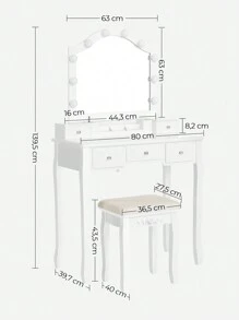 VASAGLE Vanities & Vanity Benches - White - View 8