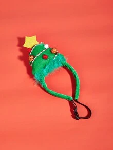 綠色聖誕樹寵物帽 - 彩色 - 查看 4