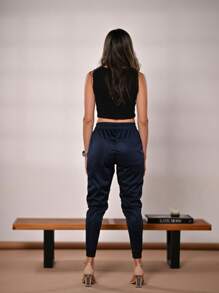 Women Pants - 藏蓝色 - 查看 5