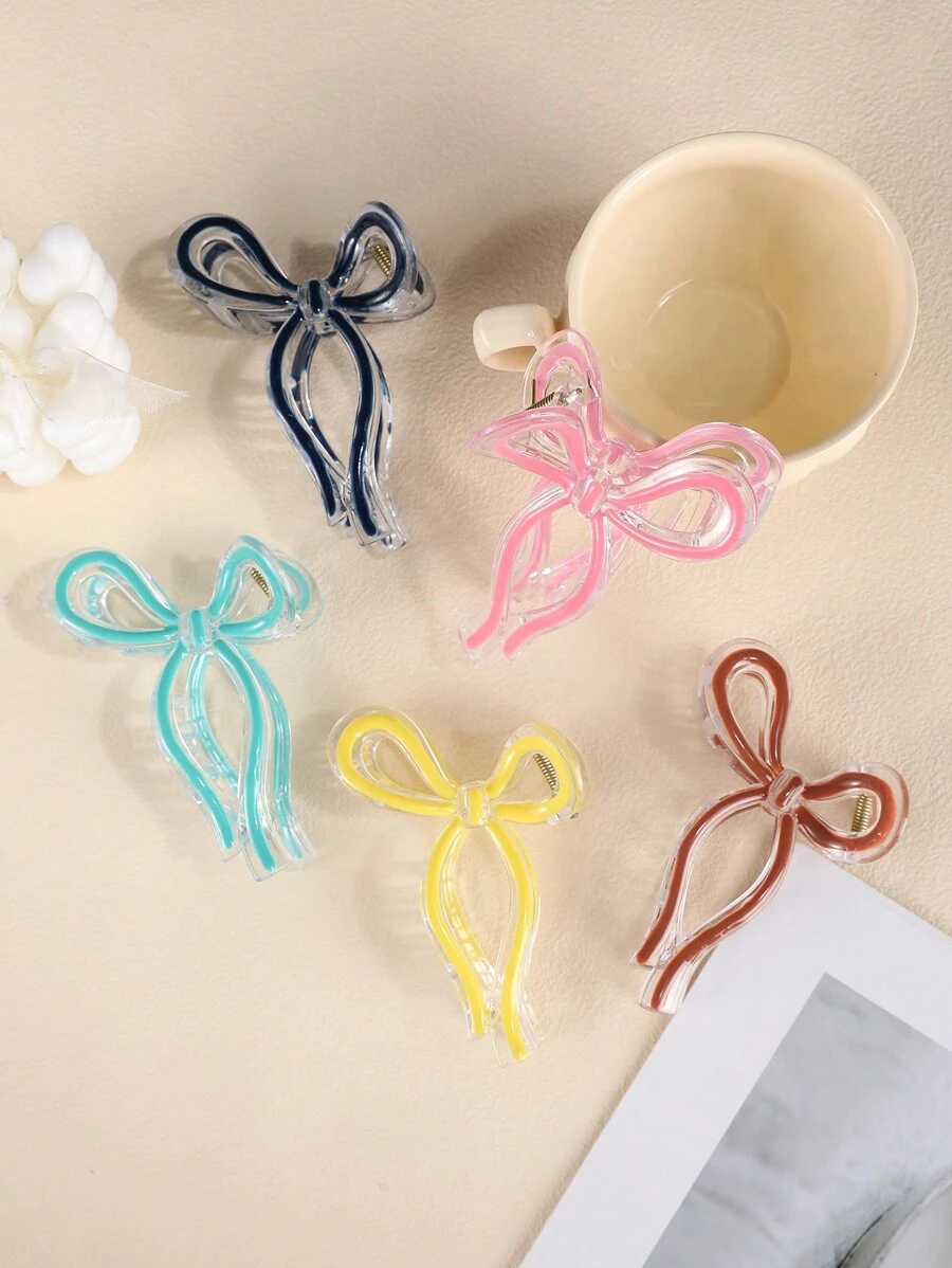 5pcs Bowknot Decor Hair Claw Clip - Multicolor - View 1