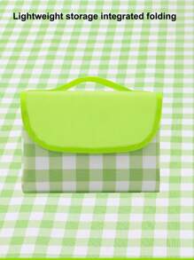 1pc Outdoor Leisure Lifestyle Oxford Cloth Picnic Mat With Waterproof Plaid Pattern, Foldable And Easy To Carry - Multicolor - View 3