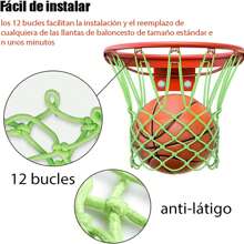 Red de Baloncesto Red de Canasta Nylon Se Adapta a Llantas de Baloncesto estándar para Interiores o Exteriores, tamaño estándar de la NCAA 12 bucles
