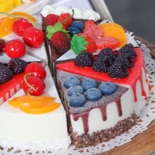 6 件/組 10x6 公分水果奶油糕點餅乾模擬蛋糕模型婚禮攝影甜點裝飾 - 彩色 - 查看 7