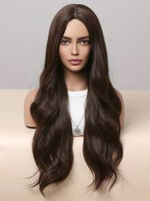 24 Inches Long Brown Wigs For Women Natural Synthetic Hair Synthetic Wig Loose Wave Wigs Heat Resistant