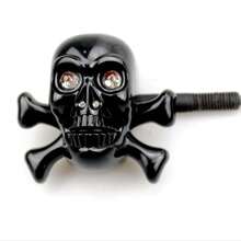 2入組萬用摩托車12v骷髏led轉向燈指示燈信號燈咖啡賽車老派越野車 - 銀色 - 查看 6