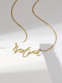 1 pc personal stainless steel girl's name pendant necklace - Yellow Gold - View 2