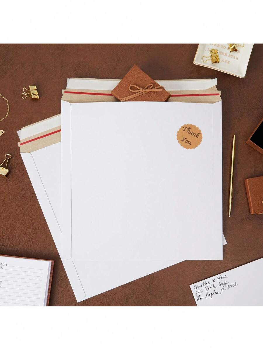 25Pack Stay Flat Rigid Mailers 12x12 With Self Adhesive Seal, Bulk