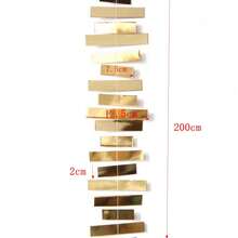 Banner De Papel De Flores Verticales Rectangulares, Para Decoración De Ventana De La Tienda De Bodas O Ambiente De Escenario, Color Oro O Plateado - Dorado - Ver 2