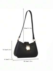 法国小众腋下包女2025新款韩版时尚休闲百搭单肩斜挎包 - 黑色 - 查看 7