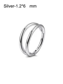 CIZME 1Pc/Set Hypoallergenic Hinged Clicker Double Hoop Nose Rings Hoop 20G 18G 16G 14G Stainless Steel Septum Jewelry Hinged Segment Ring Body Piercing Nose Hoop Lip Rings Nose Helix Cartilage Rook Earrings - Multicolor - View 17