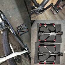 Promend 自行車踏板快拆登山車踏板防滑超輕山地公路騎乘踏板碳纖維 3 個軸承 - 黑色 - 查看 6