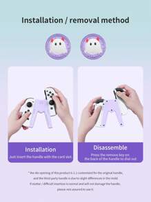 3-Piece Set: 1 Pc Switch Game Controller Charging Grip And 2 Pcs JoyCon Joystick Cap Button Covers, Compatible With Switch OLED, Battery Version And Dockless Switch NS Game Console Controller Charging Handle, JoyCon Cover, Charging Dock Stand