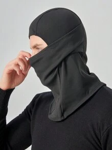 1pc Outdoor Skiing Warm Hat & Face Mask & Neck Guard & Motorcycle Head Scarf For Winter Riding - Black - View 3