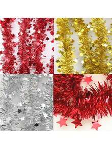 1 Miếng Hình -ngôi sao Tinsel Dải băng Cây thông noel Vật trang trí , Năm mới , Nhà  , Lễ cưới , Sinh nhật , Buổi tiệc Đồ trang trí - màu xanh lá - Xem 7