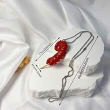 1pc Unique And Exaggerated Design Necklace, Best Friends/Couples Gift, Daily Outfit Accessory - Yellow - View 14