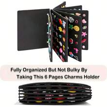 1個鞋扣收納盒-翻頁式顯示架,配有180個孔,便於存取和收納(不包括任何配件) - 黑色 - 查看 2