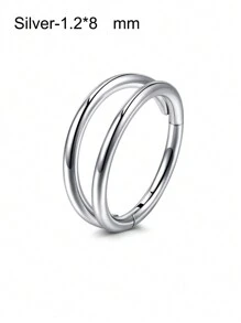 CIZME 1Pc/Set Hypoallergenic Hinged Clicker Double Hoop Nose Rings Hoop 20G 18G 16G 14G Stainless Steel Septum Jewelry Hinged Segment Ring Body Piercing Nose Hoop Lip Rings Nose Helix Cartilage Rook Earrings - Multicolor - View 19