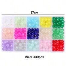 8mm玻璃仿翡翠珠子漸變雙色圓珠手工DIY手鍊項鍊珠子珠材 - 8mm 圓珠 - 查看 33