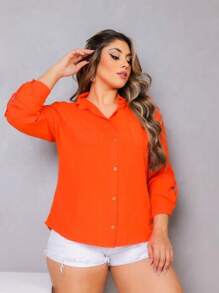 Women Blouses - 橘色 - 查看 1