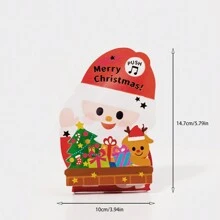 聖誕雪球音樂賀卡熱壓3d聖誕賀卡1張