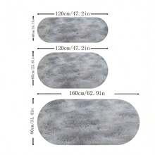 1 件北歐風格臥室紮染地毯,橢圓形長毛地毯,床邊防滑毛絨地墊
