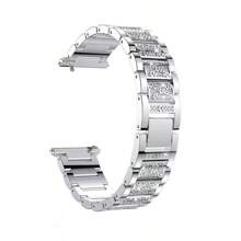 1 pieza Banda metálica con cristales completos compatible con mujeres para relojes de 38/40/41/44/45/49/42/46mm Series 11/SE3/Ultra3/Ultra/SE/SE2/10/9/8/7/6/5/4/3/2/1 - Plateado - Ver 9